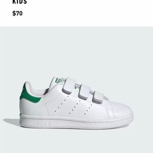 Adidas Kids White Sneakers with Green Details